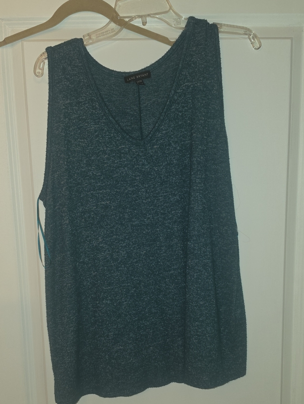Lane Bryant Teal V-Neck Sleeveless Knit Tank